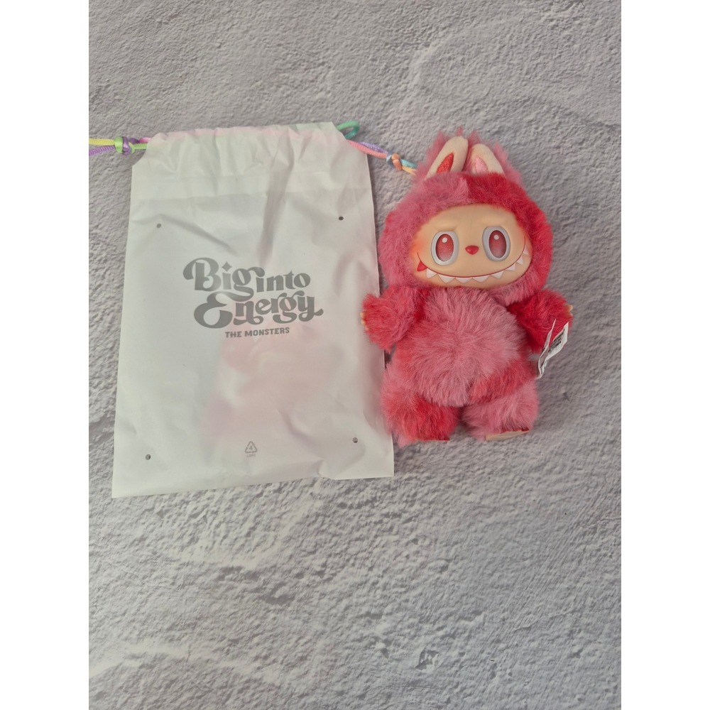 Pop Mart Labubu The Monsters Big Into Energy Pink Plush Pendant Kasing Lung Bag - Picture 5 of 16